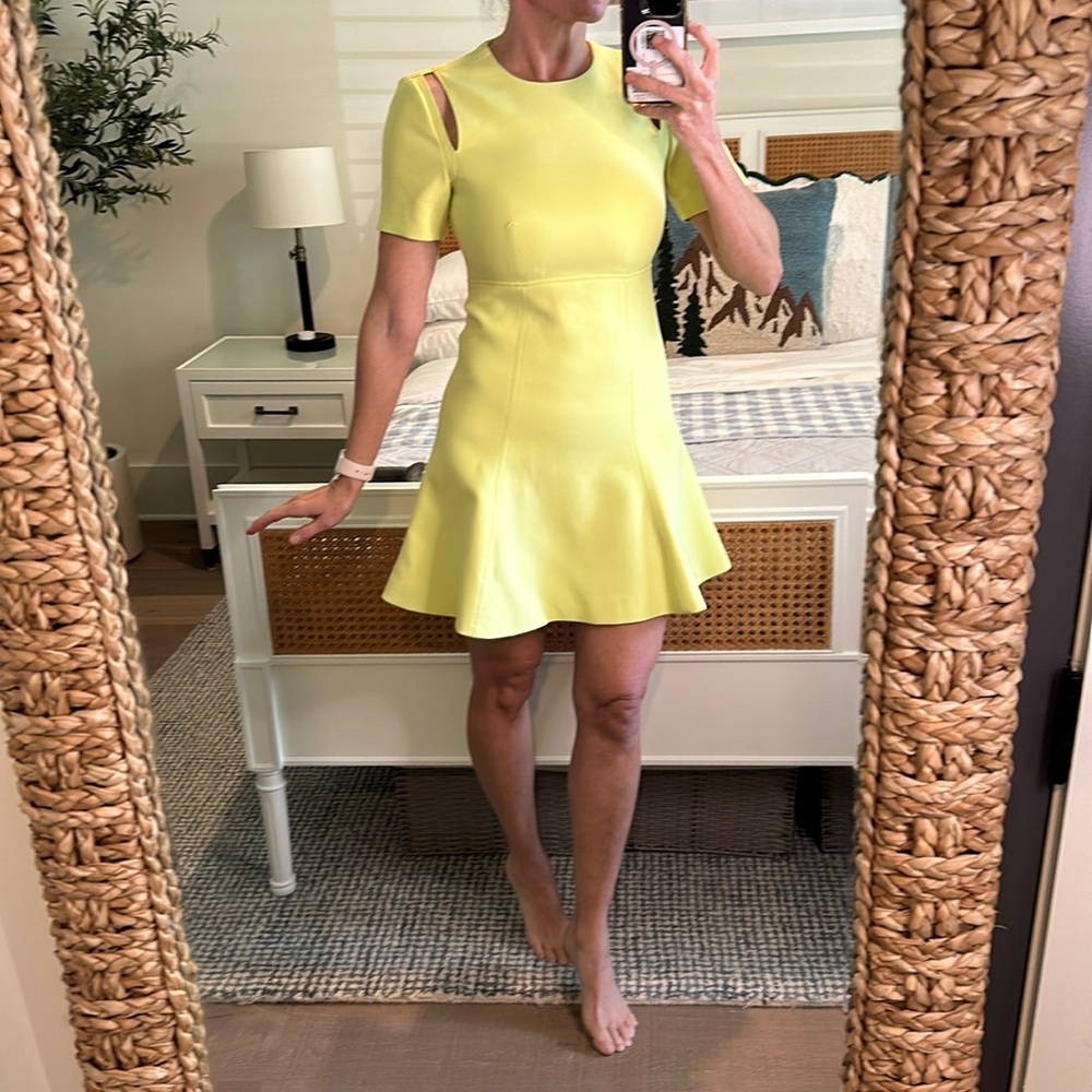 Cinq a Sept lime green mini dress